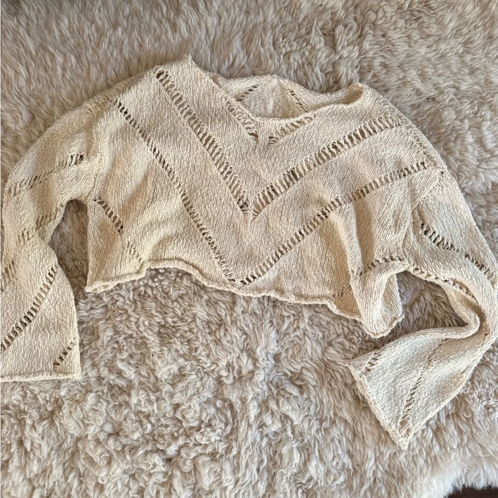 Free people hayley cropped pullover knit sweater - Picture 5 of 8